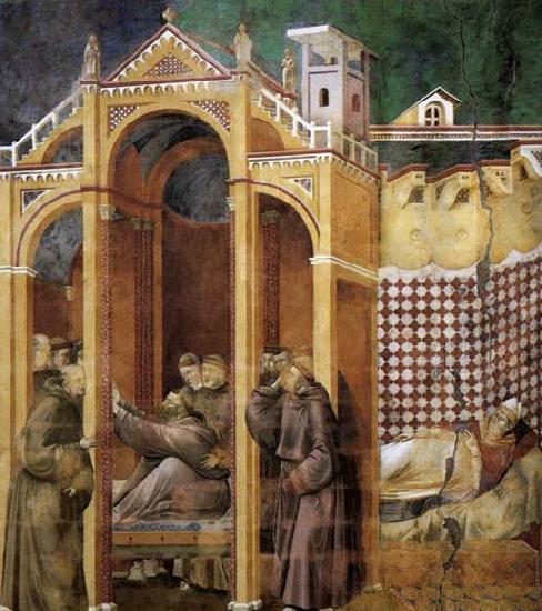 GIOTTO di Bondone Apparition to Fra Agostino and to Bishop Guido of Arezzo Germany oil painting art